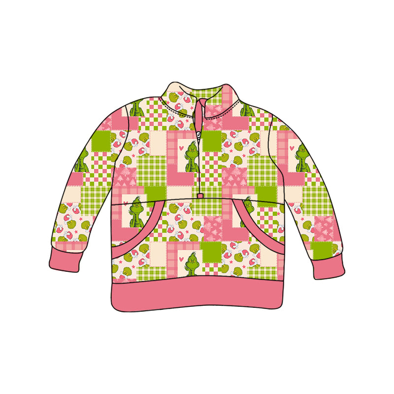 Baby Girls Pink Green Frog Long Sleeve Tops Pullovers preorder