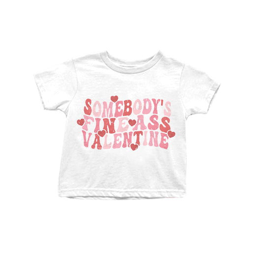 Baby Girls Short Sleeve Valentines White Tee Shirts Tops preorder