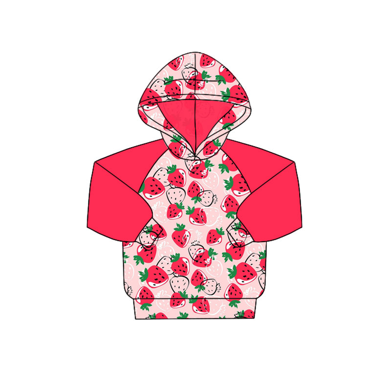 Baby Girls Strawberry Hooded Tee Shirts Tops preorder