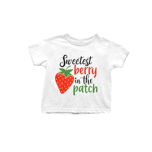 Baby Girls Sweet Strawberry Summer Short Sleeve Tee Shirts Tops preorder