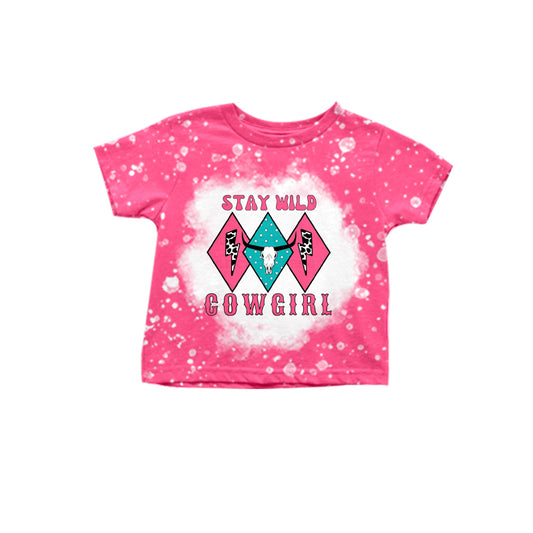 Baby Girls Stay Wild Pink Short Sleeve Western Tee Shirts Tops preorder