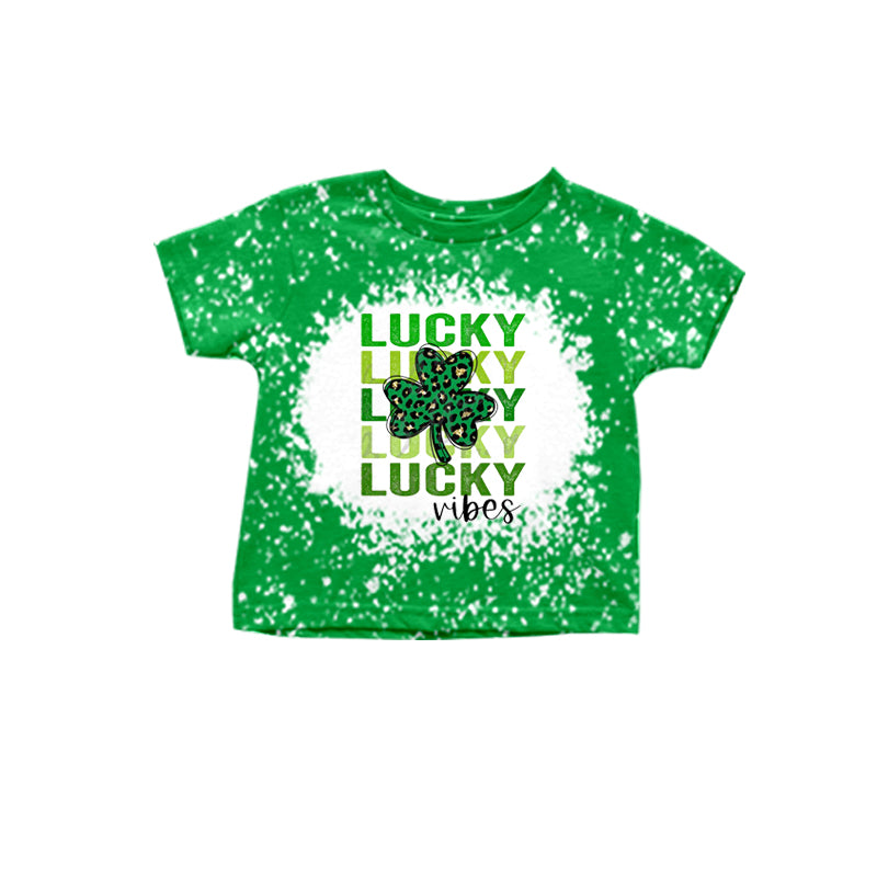 Baby Girls Lucky St Patrick Day Short Sleeve Tee Shirts Tops Preorder