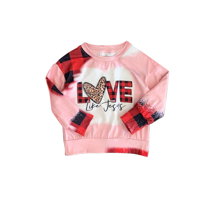 Baby Girls Long Sleeve Valenitnes Love Pink Long Sleeve Tee Shirts Tops Preorder