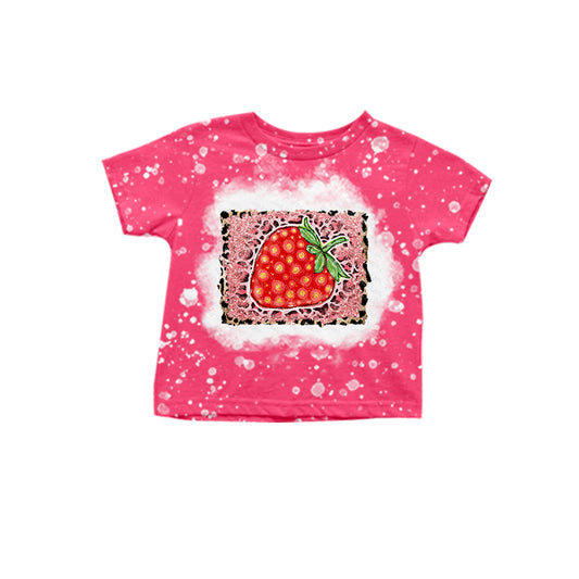 Baby Girls Valentines Strawberry Red Short Sleeve Tee Shirts Tops Preorder