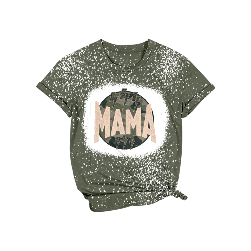 Adult Women Green Camo Mama Flash Tee Shirts Tops Preorder