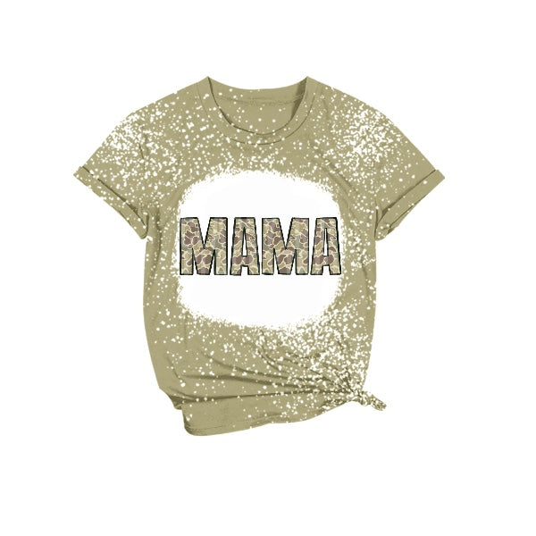 Adult Women Mama Camo Short Sleeve Tee Shirts Tops Preorder