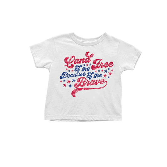 Baby Boys 4th Of July Free White Short Sleeve Tee Shirts Tops preorder