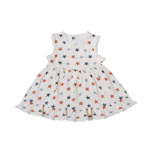 Baby Girls 4th Of July Stars Sleeveless Tunic Tops Preorder