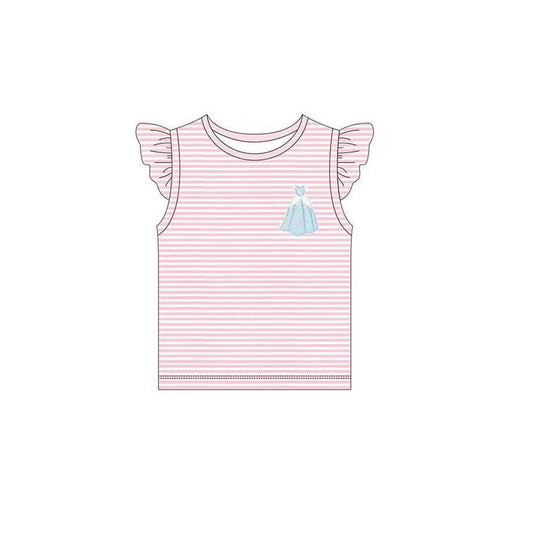 Baby Girls Flutter Sleeve Princess Tee Shirts Tops Preorder