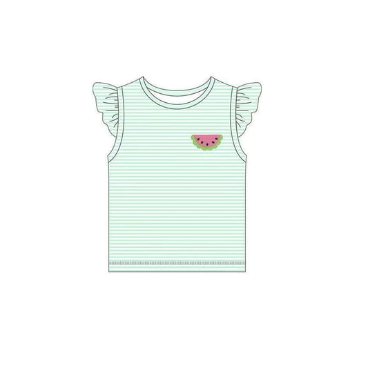 Baby Girls Flutter Sleeve Watermelon Tee Shirts Tops Preorder