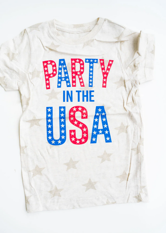 Baby Girls 4th Of July Party In the USA Short Sleeve Tee Shirts Tops Preorder