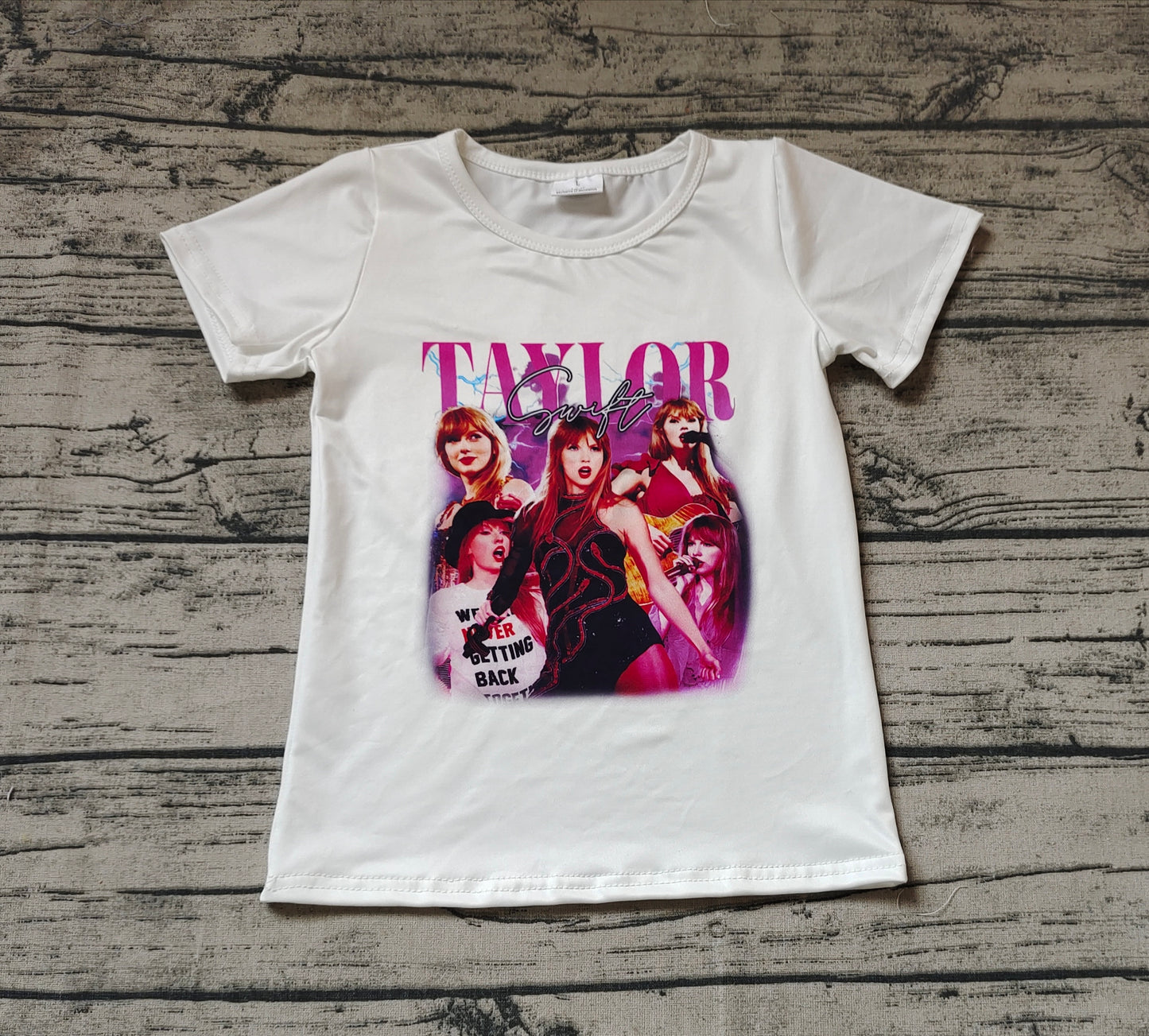 Baby Girls White Concert Singer Short Sleeve Tee Shirts Tops