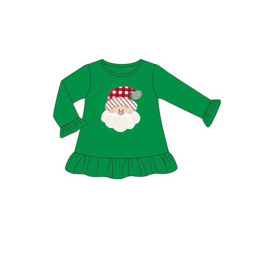 Baby Girls Christmas Long Sleeve Santa Ruffle Tops Preorder