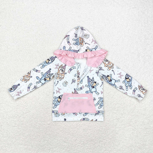 Baby Girls Dogs Birthday Hooded Long Sleeve Tops