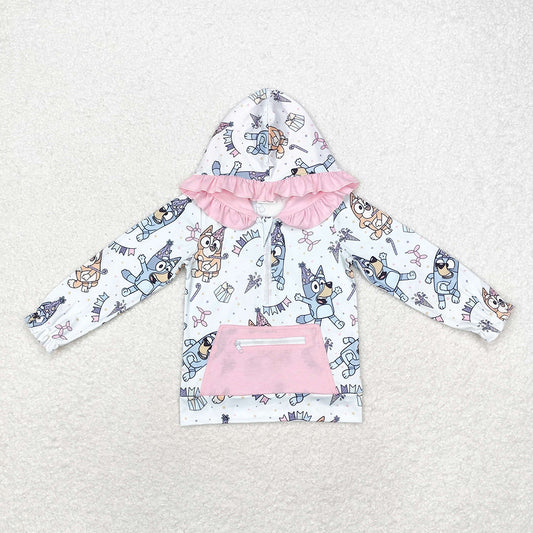 Baby Girls Dogs Birthday Hooded Long Sleeve Tops