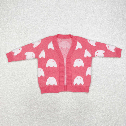 Baby Girls Fall Pink Ghost Pumpkins Halloween Long Sleeve Sweaters