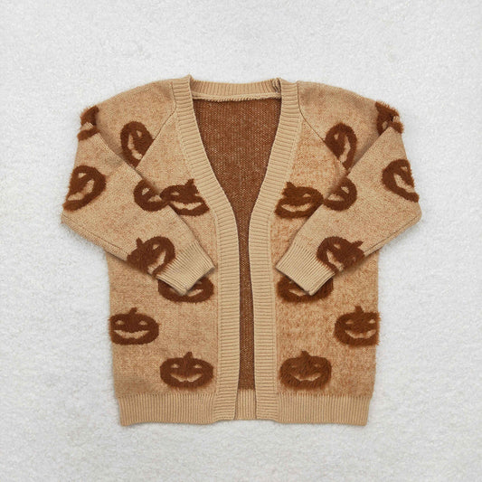 Baby Girls Halloween Pumpkins Long Sleeve Sweaters Cardigans