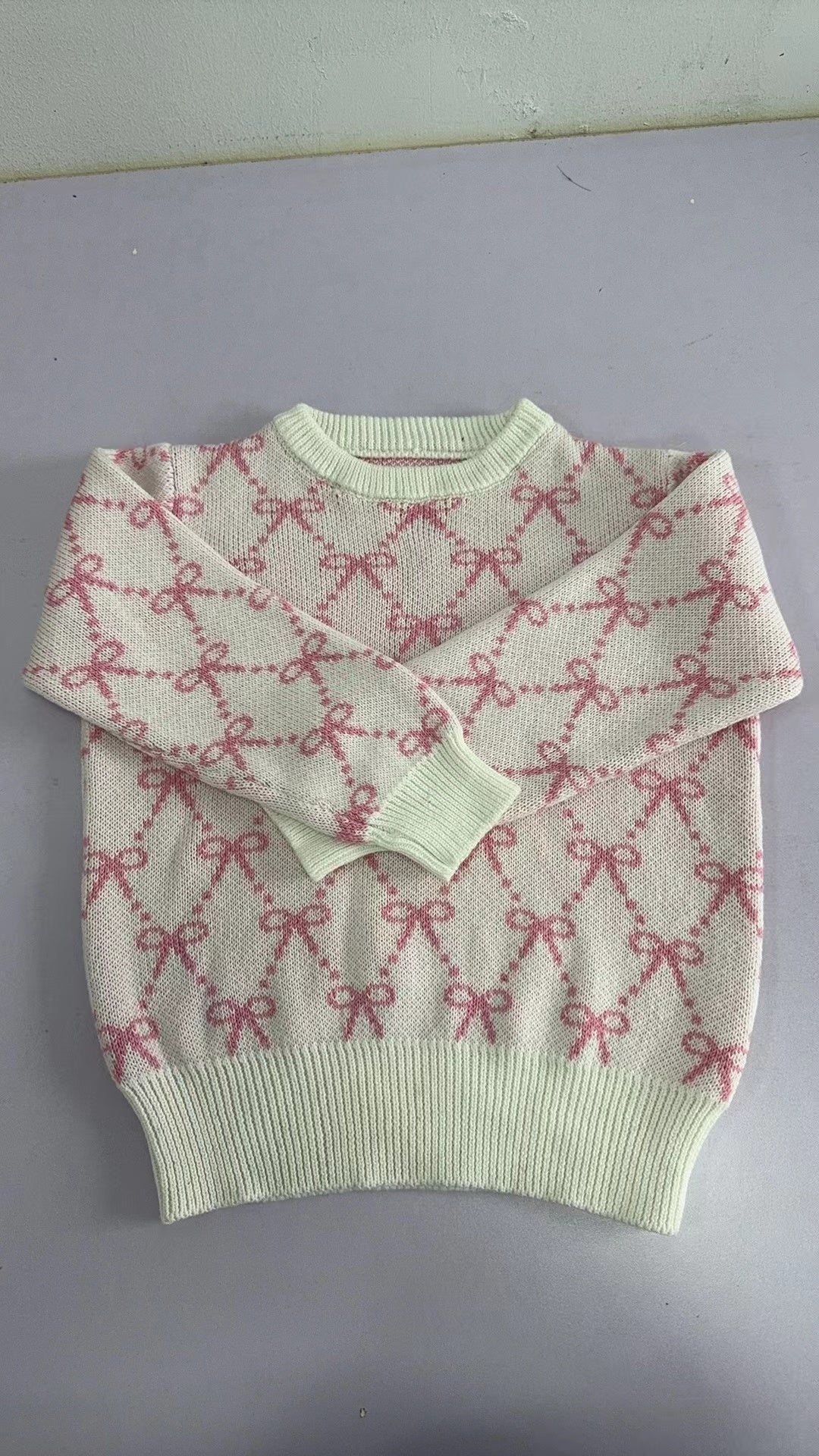 Baby Girls Pink Bows Long Sleeve Sweaters Preorder