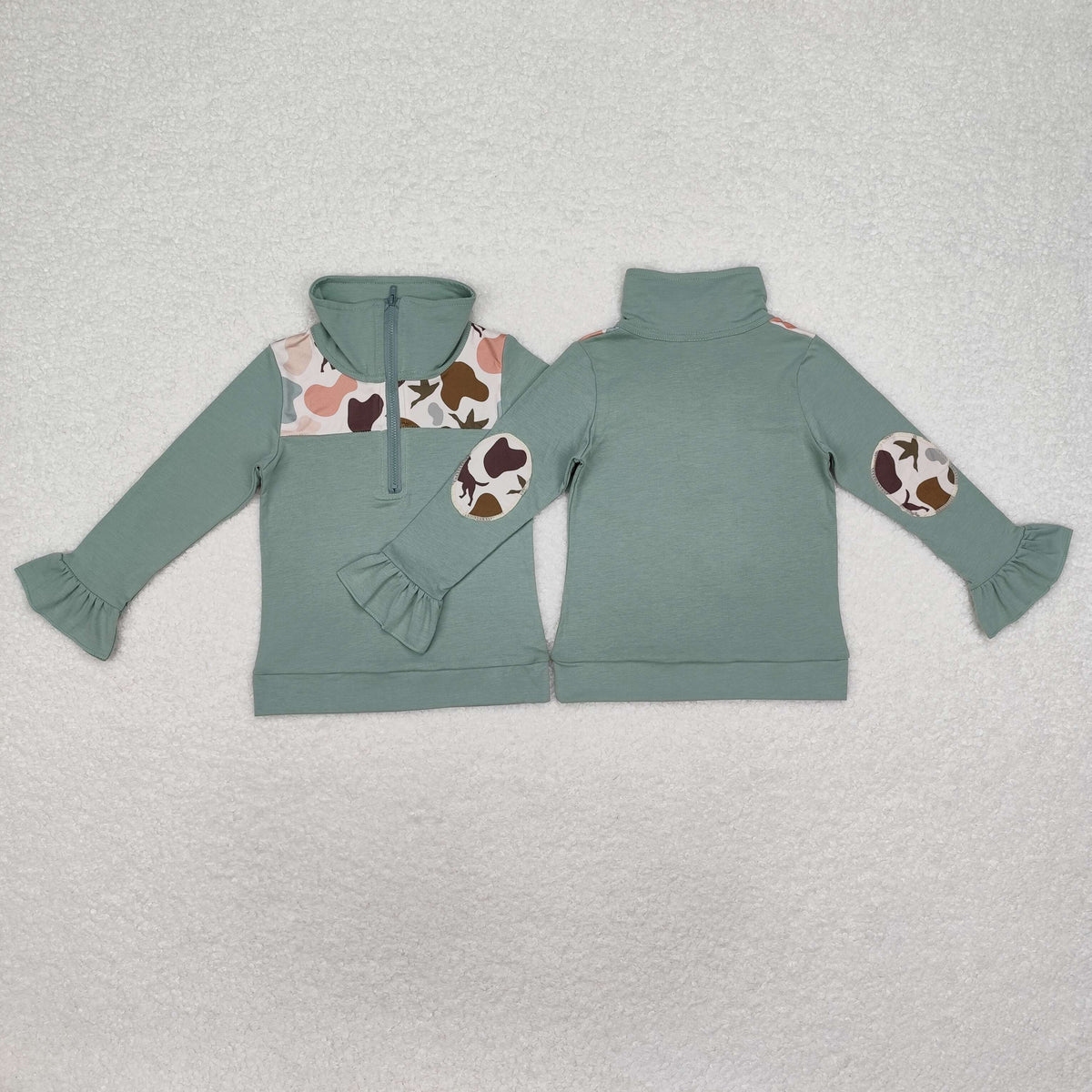 Sibling Baby Boys Long Sleeves Western Camo Aztec Half Zipper Pullovers Top