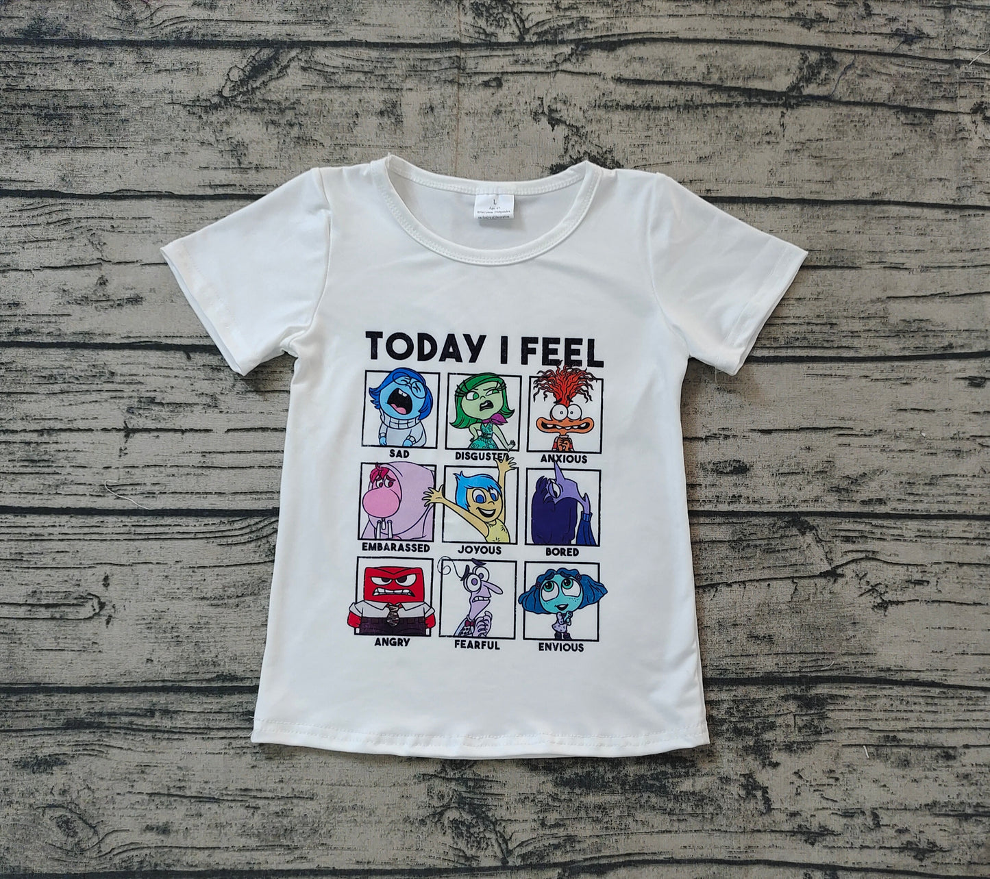 Baby Girls Cartoon Today I Feel Short Sleeve Tee Shirts Tops