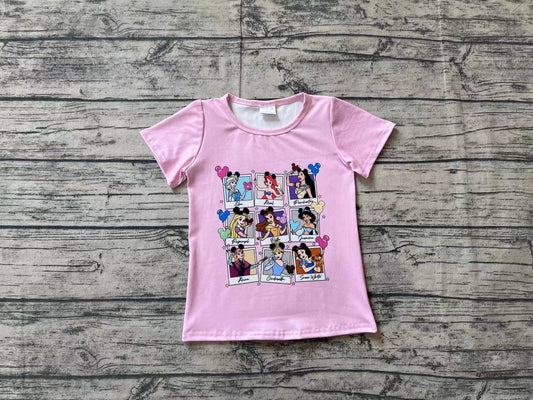 Baby Girls Pink Short Sleeve Princess Tee Shirts Tops