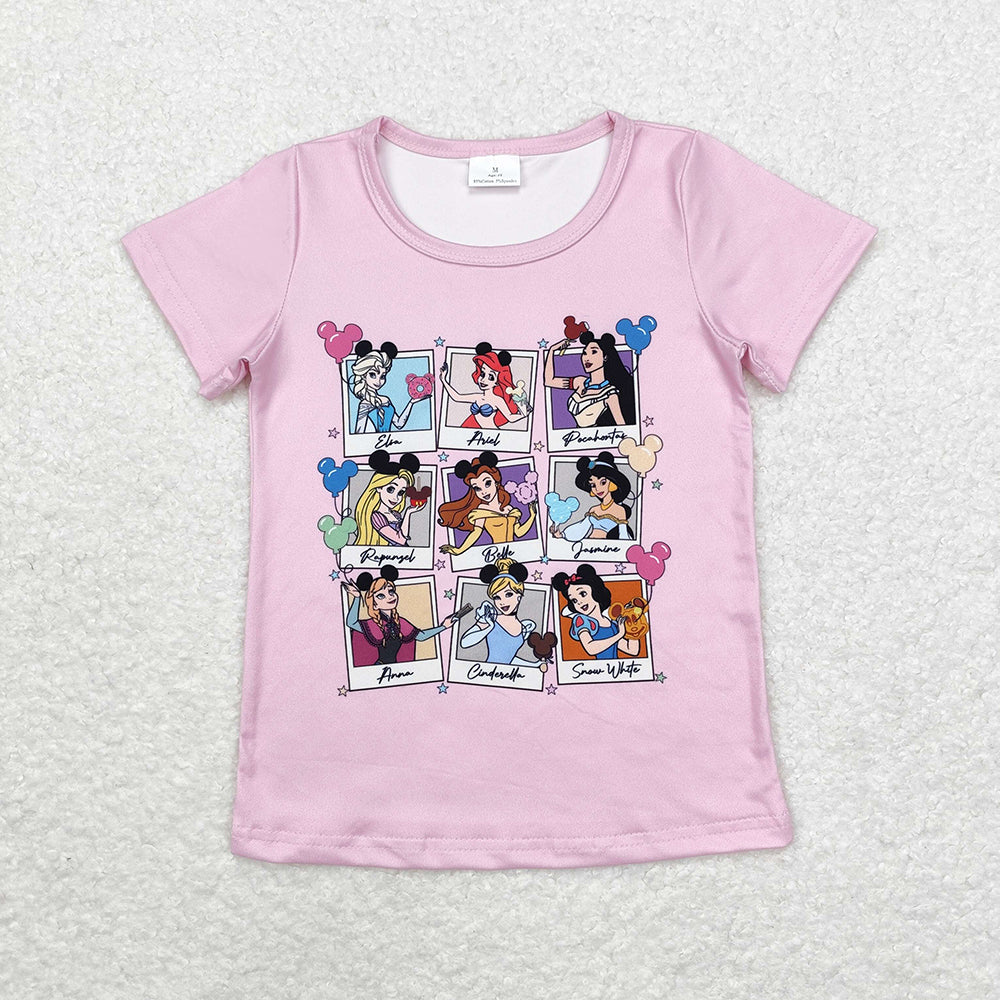 Baby Girls Pink Short Sleeve Princess Tee Shirts Tops
