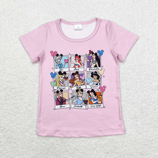Baby Girls Pink Short Sleeve Princess Tee Shirts Tops