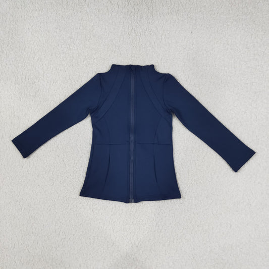 Baby Girls Navy Long Sleeve Zip Pockets Yoga Active Jackets Top