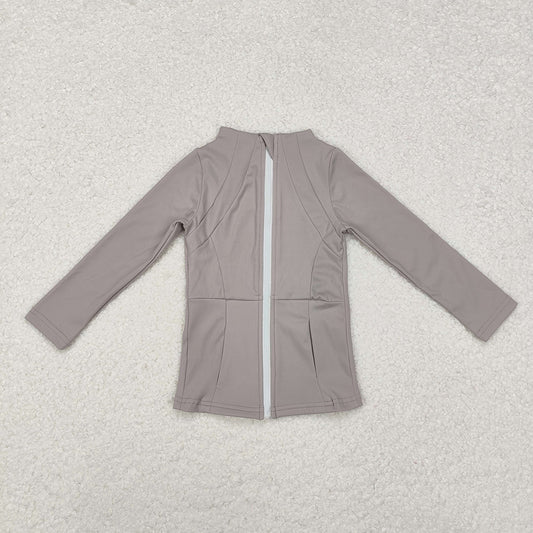 Baby Girls Grey Zip Pocket Yoga Active Wear Jackets