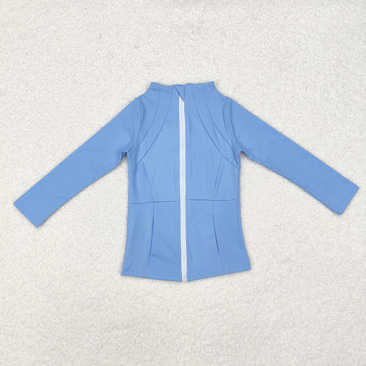 Baby Girls Light Blue Zip Pocket Yoga Active Wear Jackets