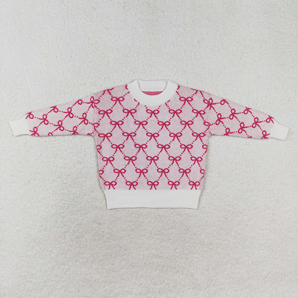 Baby Girls Pink Bows Long Sleeve Sweaters