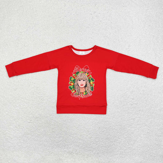 Baby Girls Christmas Red Singer Long Sleeve Tee Shirts Tops