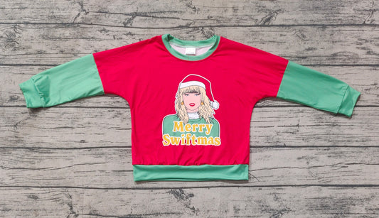 Baby Girls Christmas Red Singer Green Long Sleeve Tee Shirts Tops