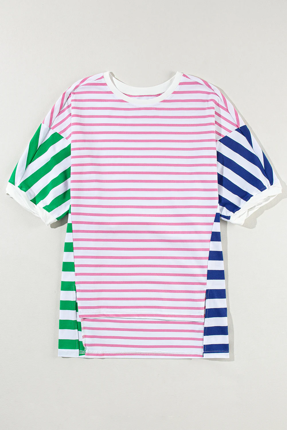 Adult Women Pink Stripes Tee Shirts Tops Preorder