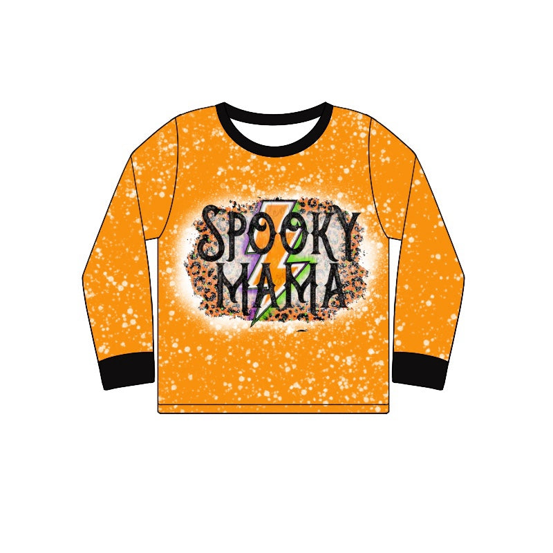 Adult Women Halloween Spooky Mama Leopard Tee Shirts Tops Preorder