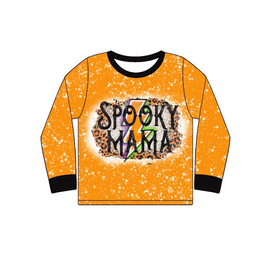 Adult Women Halloween Spooky Mama Leopard Tee Shirts Tops Preorder