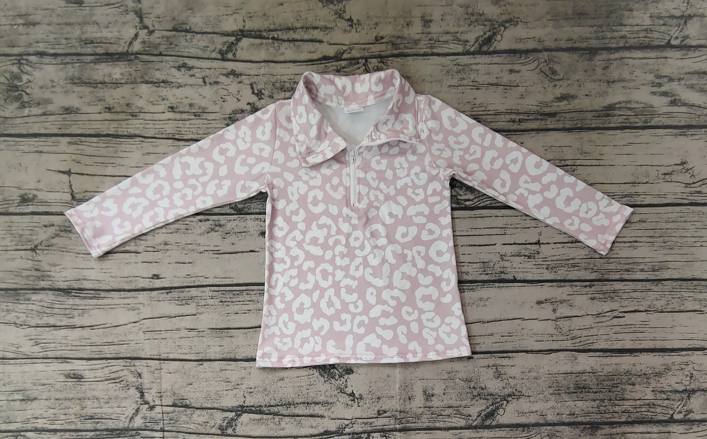 Baby Girls Khaki Leopard Zip Pullovers Tops