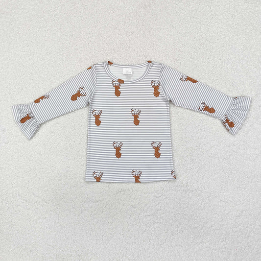 Baby Girls Deers Hunting Long Sleeve Tee Shirts Tops