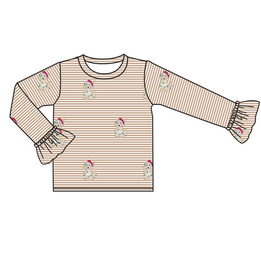 Baby Girls Christmas Dog Long Sleeve Tee Shirts Tops preorder