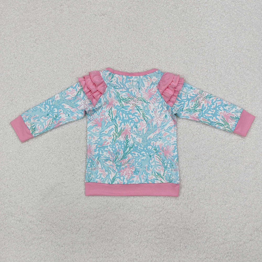 Baby Girls Light Pink Seaweed Long Sleeve Tee Shirts Tops