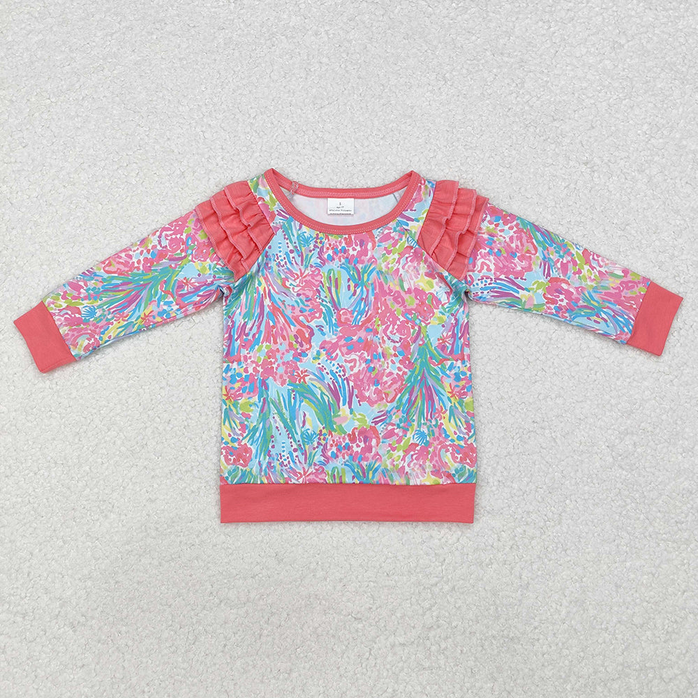 Baby Girls Pink Seaweed Long Sleeve Tee Shirts Tops