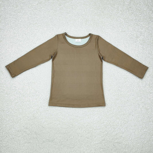 Baby Kids Toddler Olive Green Long Sleeve Tee Shirts Tops