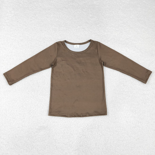 Baby Kids Toddler Olive Green Long Sleeve Tee Shirts Tops