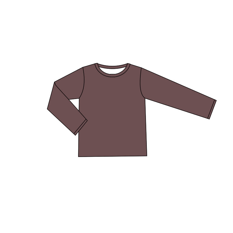 Baby Kids Toddler Brown Long Sleeve Tee Shirts Tops Preorder