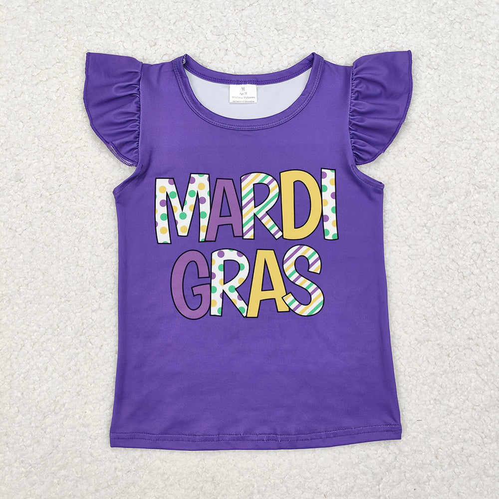 Baby Girls Mardi Gras Purple Tee Shirts Tops