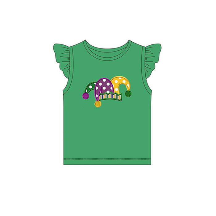 Baby Girls Mardi Gras Hat Green Tee Shirts Tops preorder