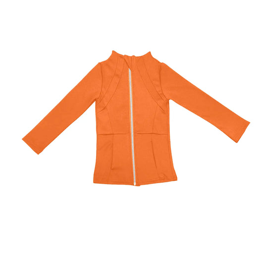 Baby Girls Orange Zip Pocket Yoga Active Wear Jackets Preorder