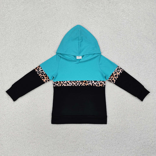 Baby Girls Green Leopard Long Sleeve Hooded Tops