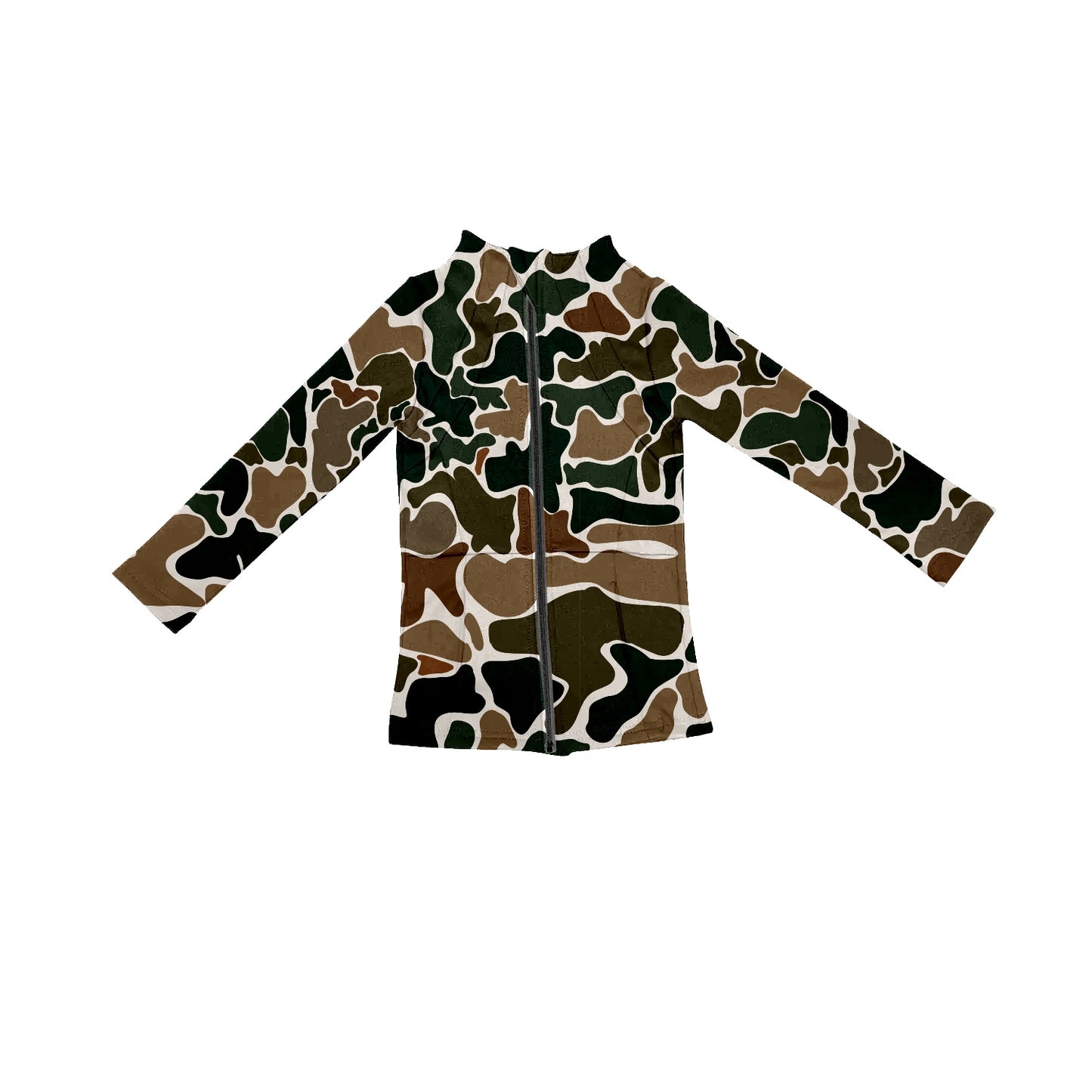 Baby Girls Brown Camo Yoga Active Wear Zip Jackets Tops Preorder