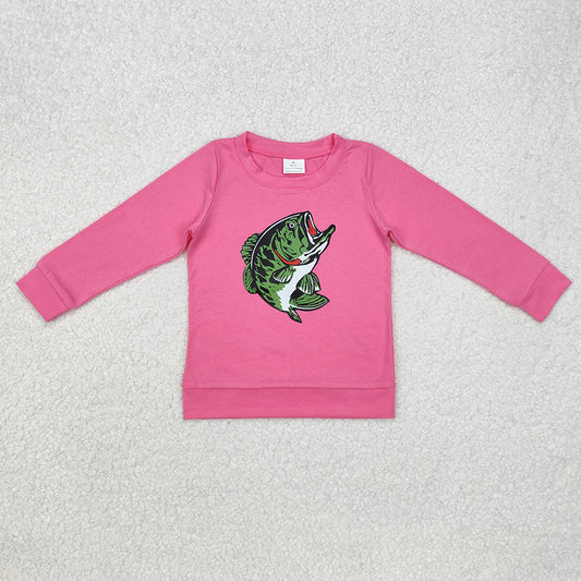 Baby Girls Hotpink Fishing Long Sleeve Tee Shirts Tops